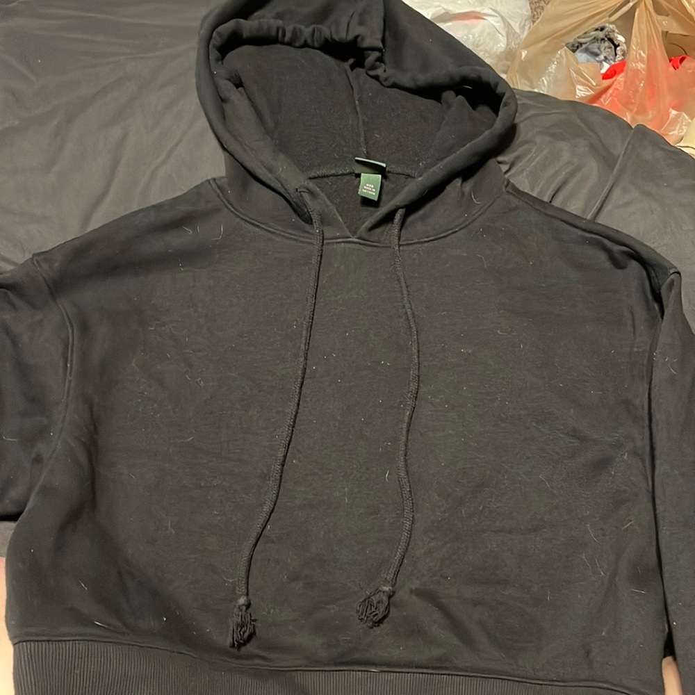 wild fable black crop top hoodie